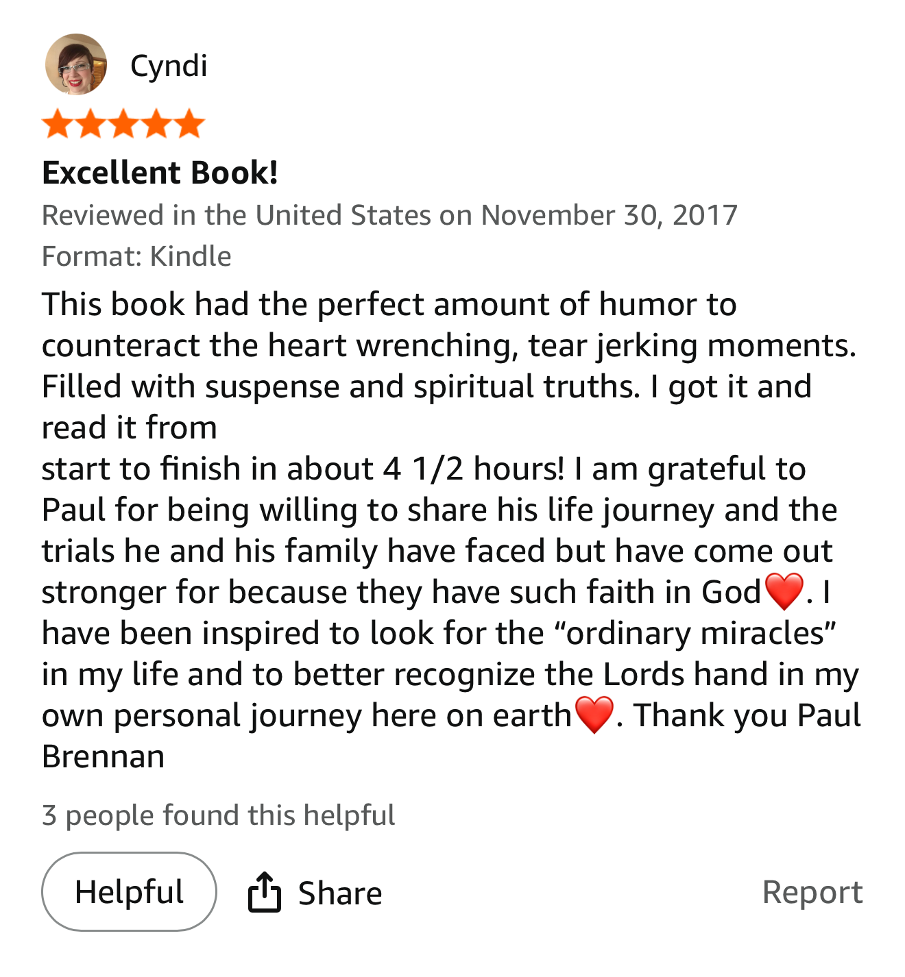 Verified Amazon review of Under Pressure by Paul Joseph Brennan